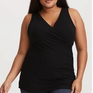 Torrid - BLACK SURPLICE FOXY TANK